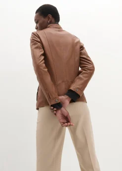 Veste en cuir nappa d’agneau