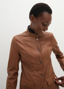 Veste en cuir nappa d’agneau