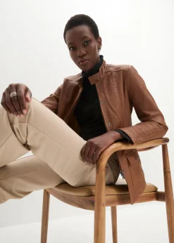 Veste en cuir nappa d’agneau