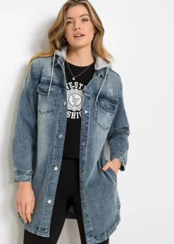 Veste en jean à capuche