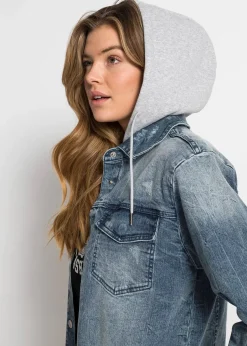 Veste en jean à capuche