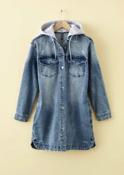 Veste en jean à capuche
