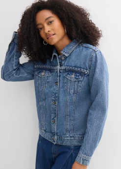 Veste en jean à détail tressé
