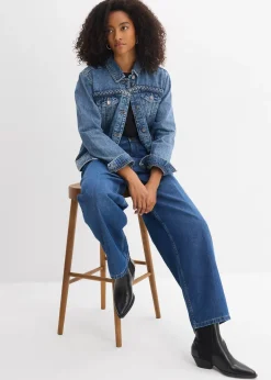 Veste en jean à détail tressé