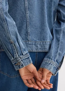 Veste en jean à détail tressé