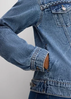 Veste en jean à détail tressé