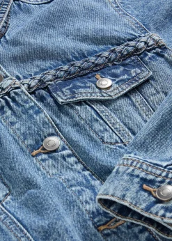 Veste en jean à détail tressé