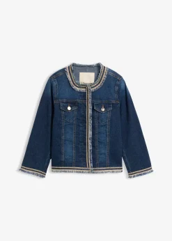 Veste en jean à franges