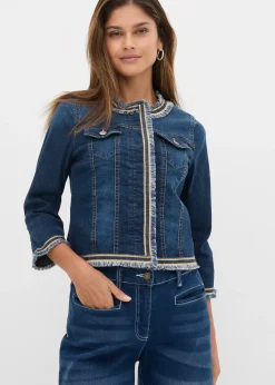 Veste en jean à franges