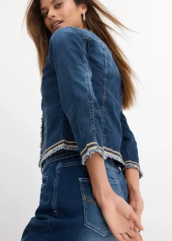 Veste en jean à franges