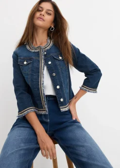 Veste en jean à franges