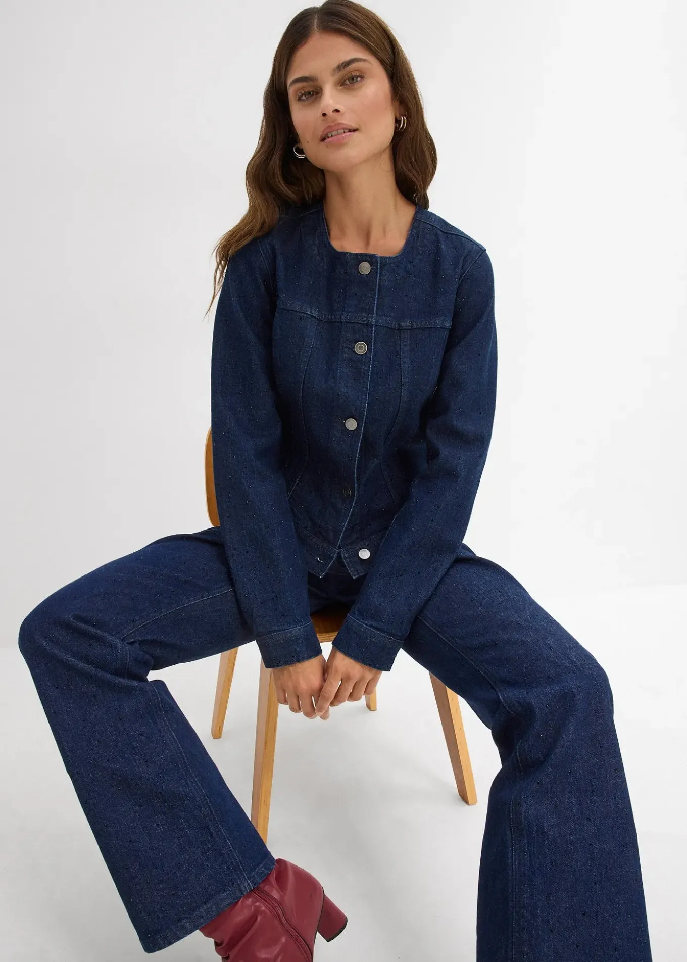 Veste en jean à strass