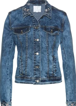 Veste en jean avec broderie