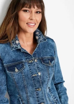 Veste en jean avec broderie
