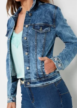 Veste en jean avec broderie