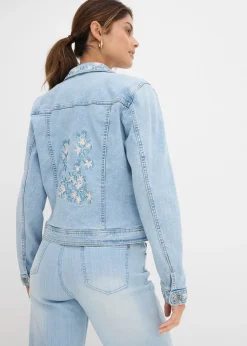 Veste en jean avec broderie