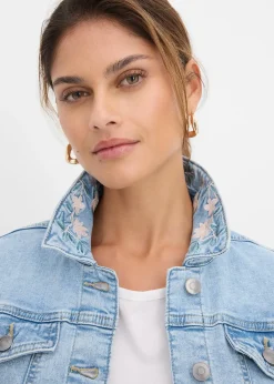 Veste en jean avec broderie