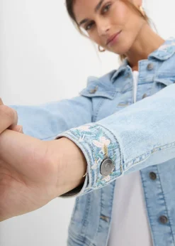 Veste en jean avec broderie