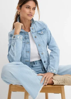 Veste en jean avec broderie