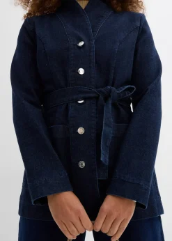 Veste en jean avec ceinture