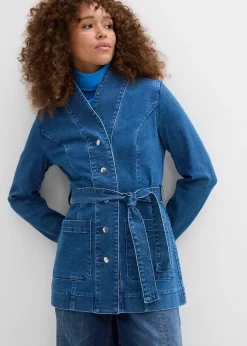 Veste en jean avec ceinture