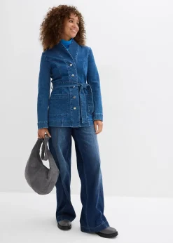 Veste en jean avec ceinture