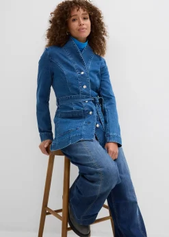 Veste en jean avec ceinture