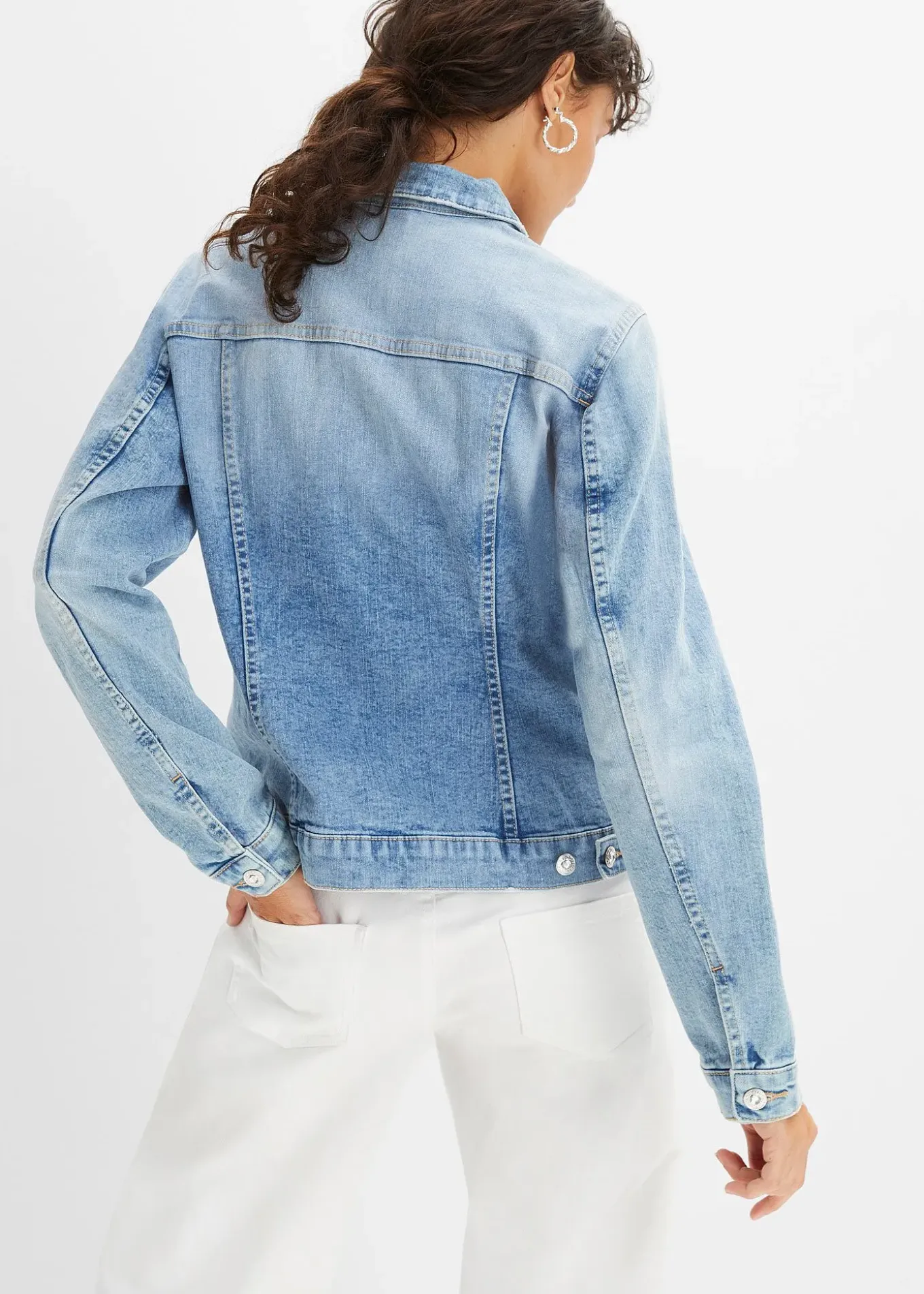 Veste en jean avec strass appliqués