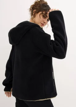 Veste en maille sherpa à capuche