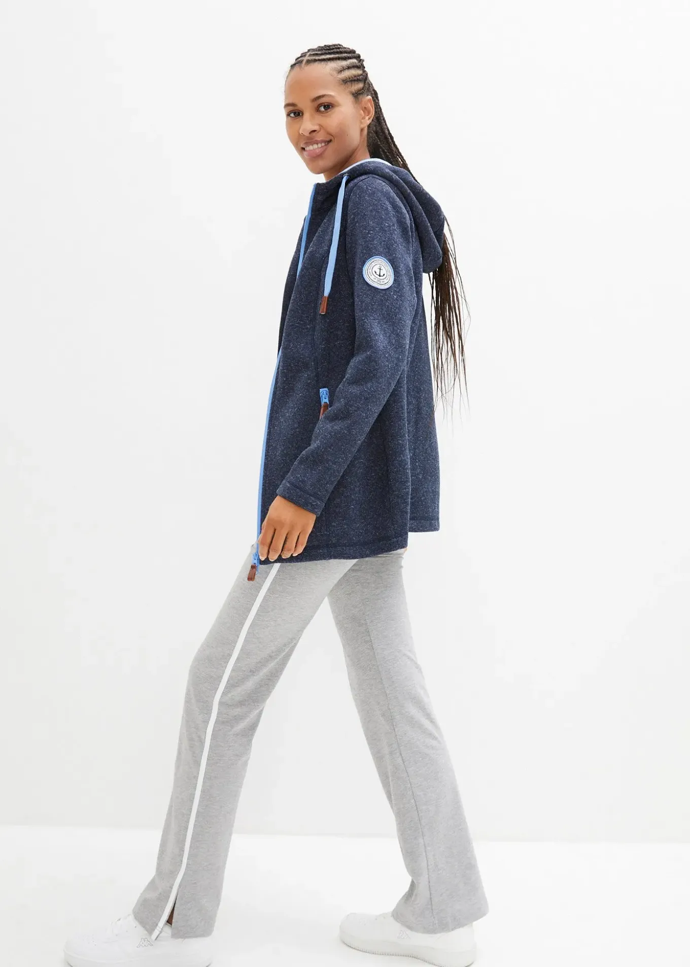 Veste en polaire tricoté à capuche