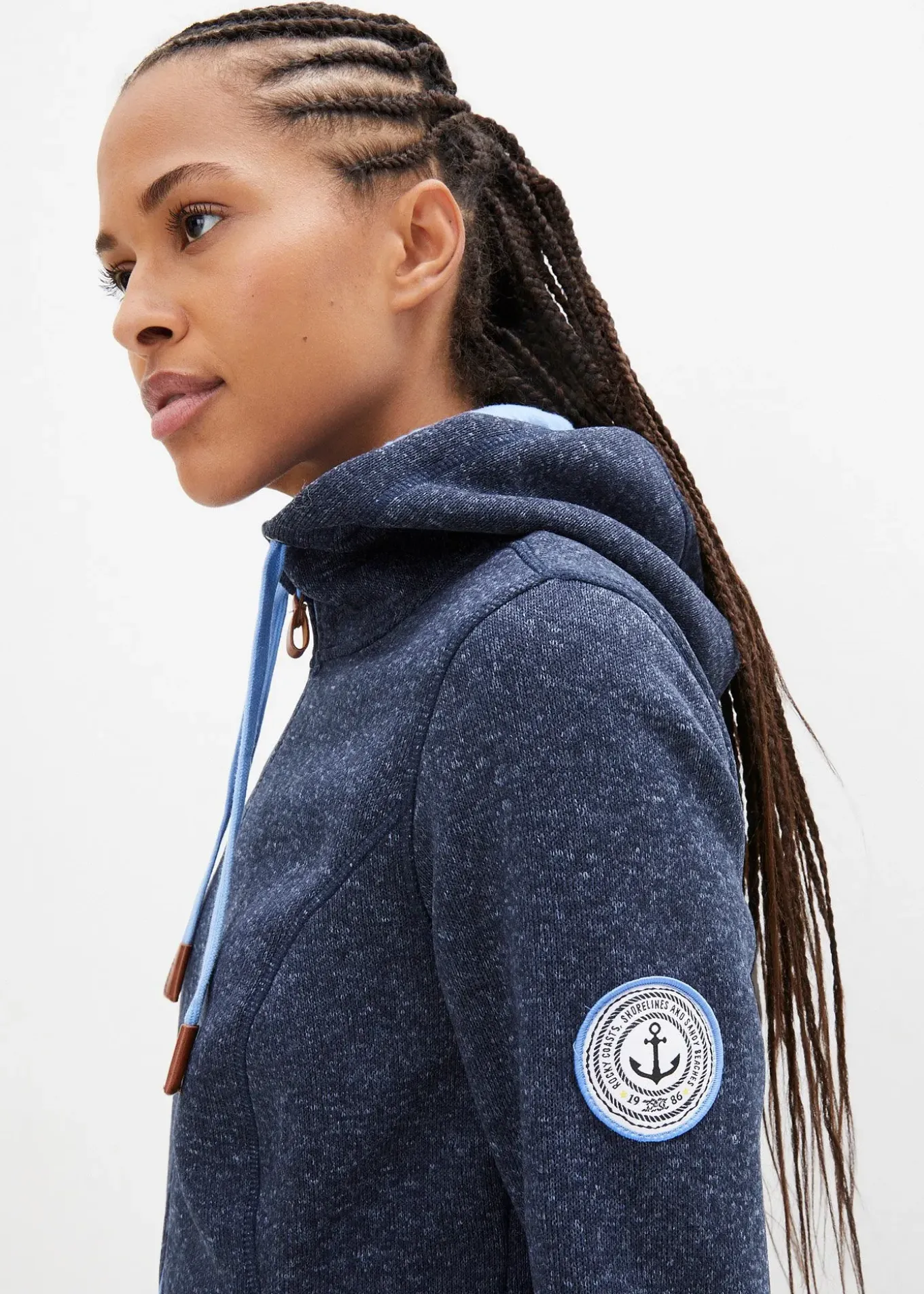 Veste en polaire tricoté à capuche