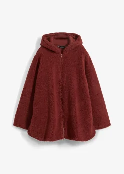 Veste en sherpa coupe trapèze avec fentes latérales