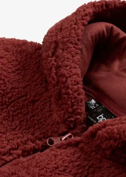 Veste en sherpa coupe trapèze avec fentes latérales