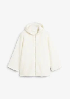 Veste en sherpa coupe trapèze avec fentes latérales