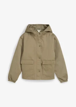 Veste en twill avec poches plaquées et capuche
