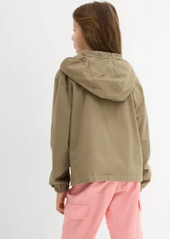 Veste en twill avec poches plaquées et capuche