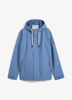 Veste imperméable à capuche et détails enduits