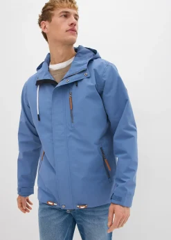Veste imperméable à capuche et détails enduits