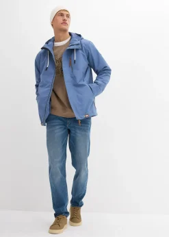 Veste imperméable à capuche et détails enduits