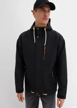 Veste imperméable à capuche et détails enduits