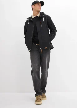 Veste imperméable à capuche et détails enduits