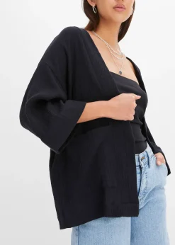 Veste kimono légère en gaze de coton