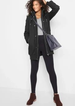 Veste longue à capuche, rembourrée