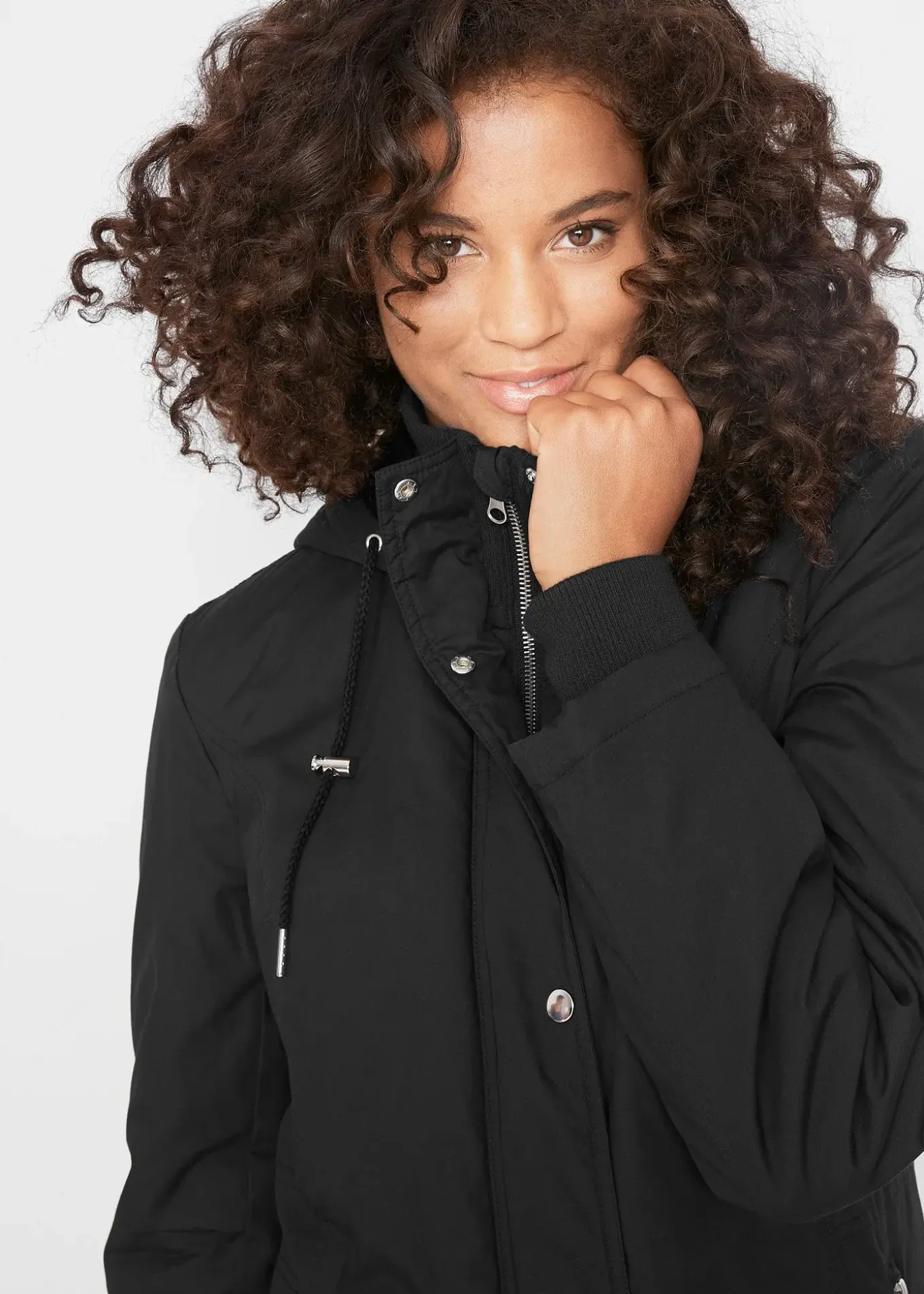 Veste longue à capuche, rembourrée