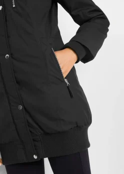 Veste longue à capuche, rembourrée