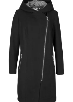 Veste longue avec zip asymétrique