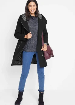 Veste longue avec zip asymétrique