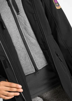 Veste longue en softshell déperlant, style 2 en 1