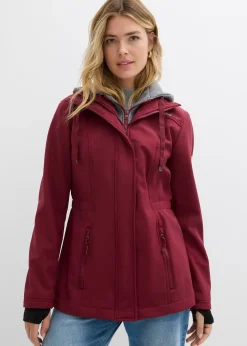 Veste longue en softshell déperlant, style 2 en 1