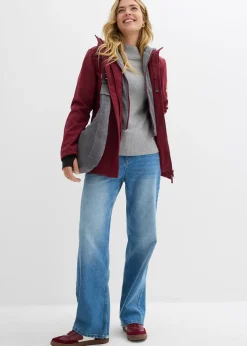 Veste longue en softshell déperlant, style 2 en 1